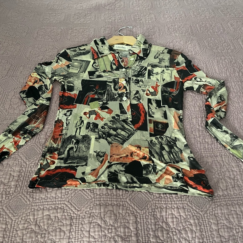 Vintage Calvin Klein top made in Italy - nude art & photos, mod MCM graphics